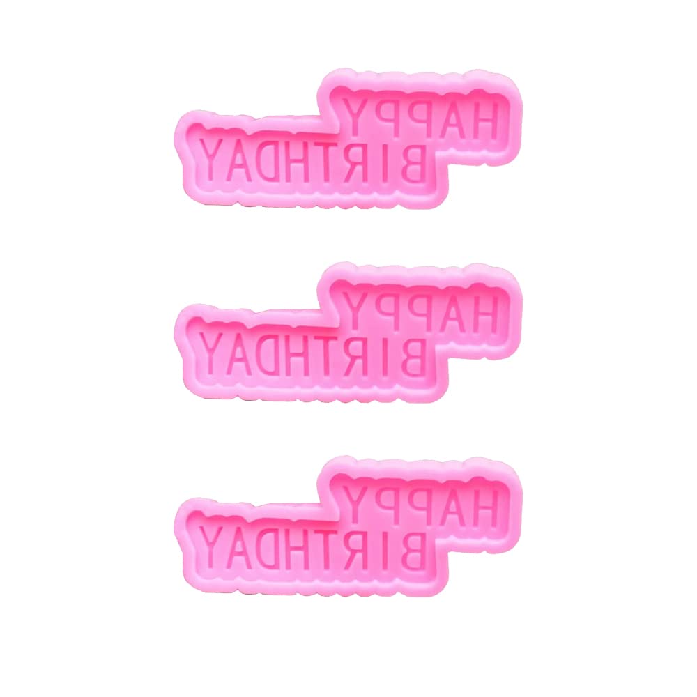 3 Pcs Happy Birthday 3D Silicone Mould Birthday Party Cake Dessert Mold Fondant Cake Mould Accessory For Boys Girls Birthday