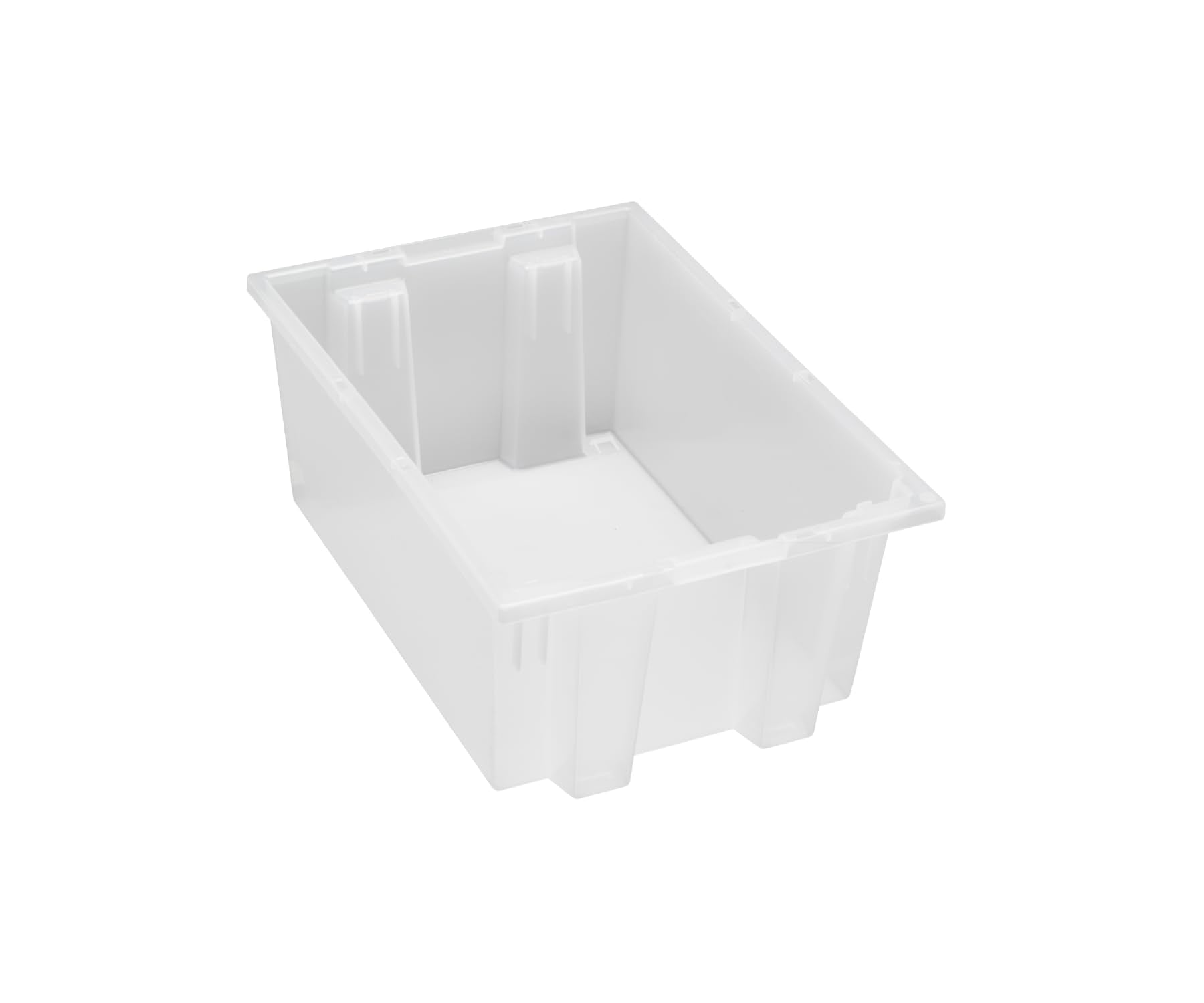 Stack And Nest Tote, 19-1/2W X 13-1/2D X 8H, Heavy Duty, 0.80 Cu. Ft. Capacity, Clear Polypropylene, Made In Usa (Priced Per Eac