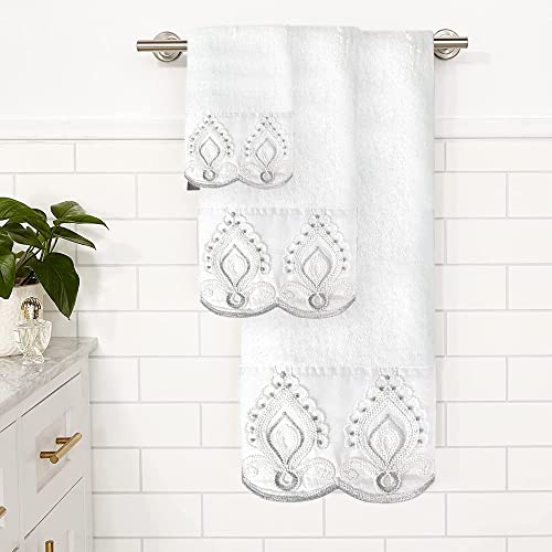 Zahari Home Monaco Modern Bathroom Towel Set 3 Piece Towel Bath Towel, Hand Towel And Wash Towel Classic Luxury Contemporary Dec