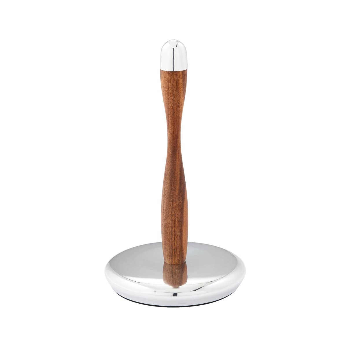 Nambe Curvo Paper Towel Holder | Wooden Paper Towel Stand For Countertop | Kitchen Roll Holder With Weighted Base | Made Of Acac
