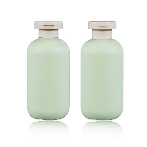 UMETASS 6.8oz Squeeze Bottles with Flip Cap  Refillable Plastic Travel Bottles for Creams  Lotion  Shampoo  Conditioner (2 Pcs)