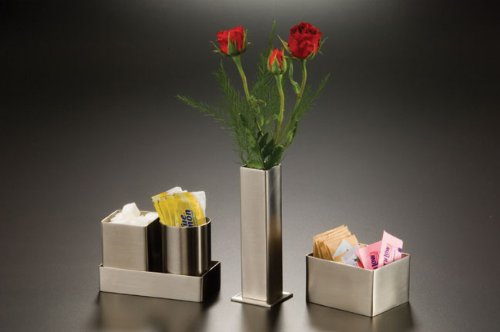 American Metalcraft Sspt3 Mini Satin Holder For Sugar Packet And Cubes, Silver