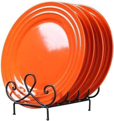 Incredible Hub Iron Plate Stand, Plate Holder, Dish Rack, Kitchen Rack (Black)