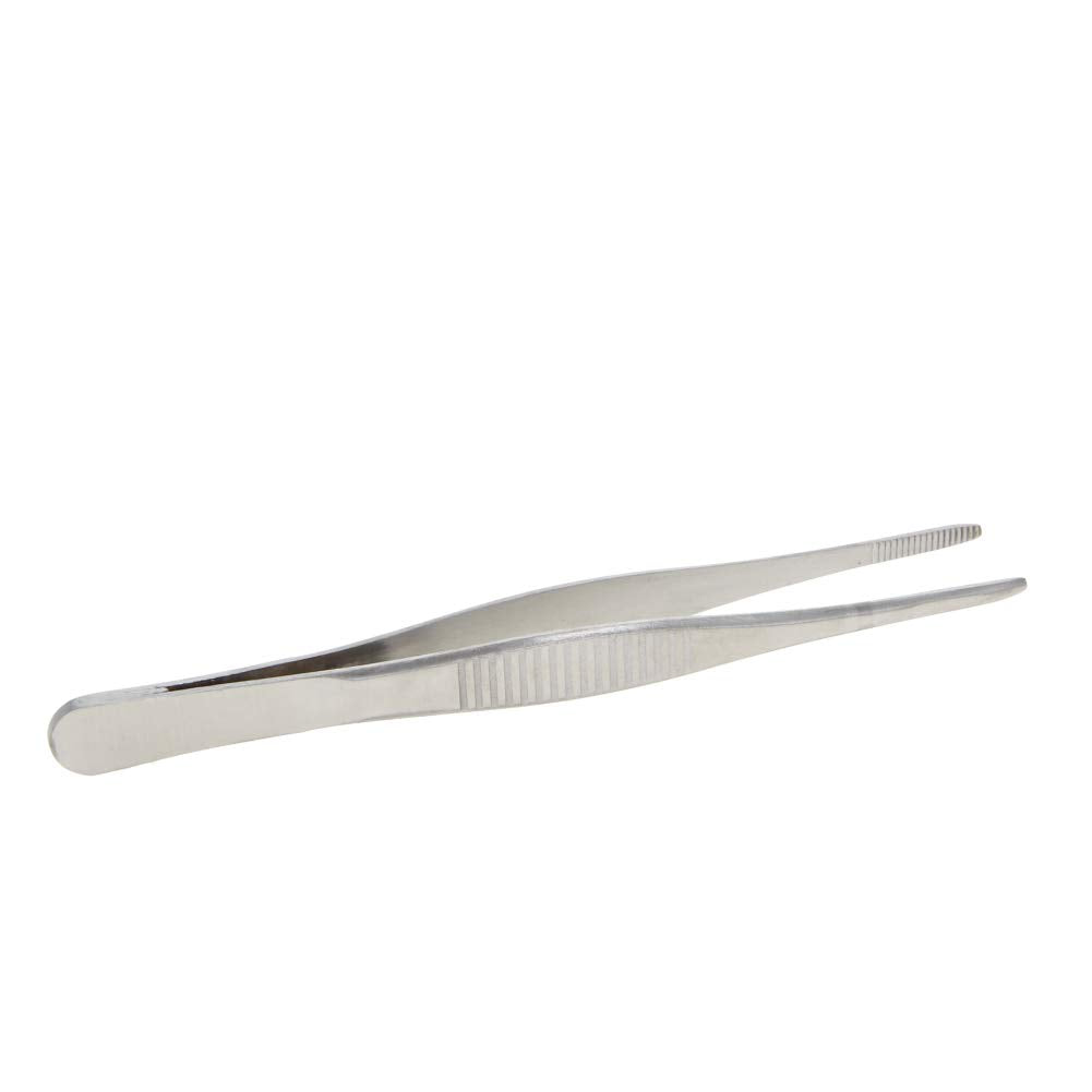 Utoolmart 125Mm Stainless Steel Straight Blunt Tweezers Serrated Tip Garden Kitchen Tool 1Pcs
