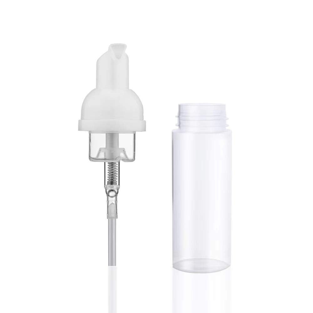 12 Pcs Empty Bottle Travel Soap Bottle  Plastic Foam Dispenser Bottle  Mini Foaming Soap Pump Dispenser for Cleaning  Travel  Cosmetics Packaging (50 ML)