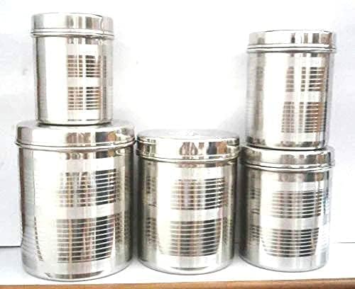 Shopsidex Stainless Steel Dibba Set | 50Ml To 1500Ml Dibba Setstainless Steel Dibba Set | 5 Pcs Steel Dabba Set For Kitchen  25
