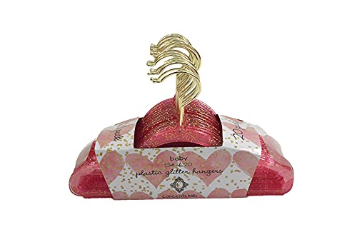 Concepts 20 Pack Premium Heavy Duty Glitter Acrylic Baby Hangers, Elegant For Baby Nursery Space-Saving Non-Slip Clothes Hangers