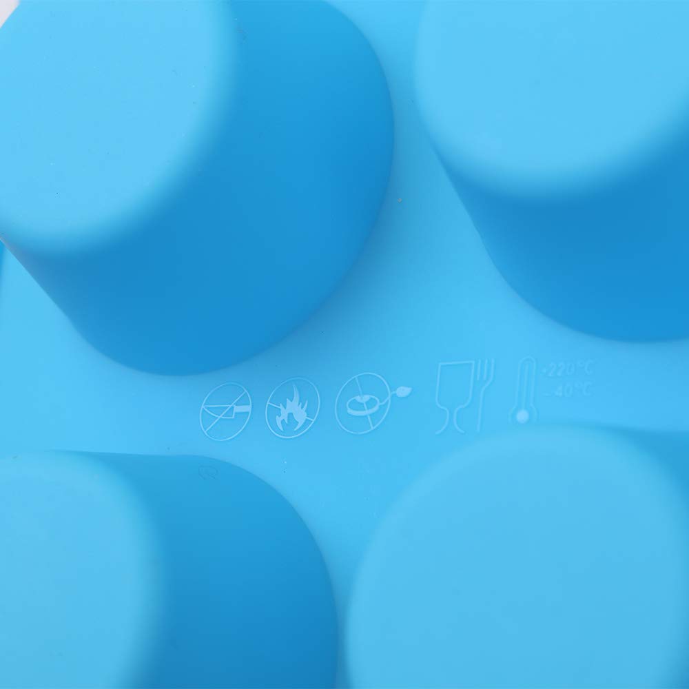 Homedge 24-Cup Silicone Mini Muffin Pan, 3 Packs Non-Stick Muffin Molds For Cupcake, Tarts - Blue