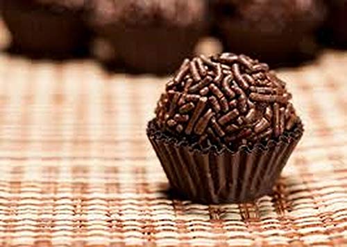 Candy Cups Dessert Wrappers Fla - Forminha para Brigadeiro - Paper Liner for Sweets  For Birthday  Bridal  Wedding and Baby Shower  100 pieces (Brown) - SMALL