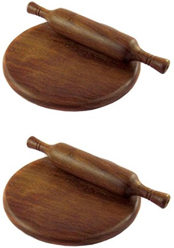 Shilpi Sheesham Wood Rolling Board & Pin/Wooden Chakla Belan