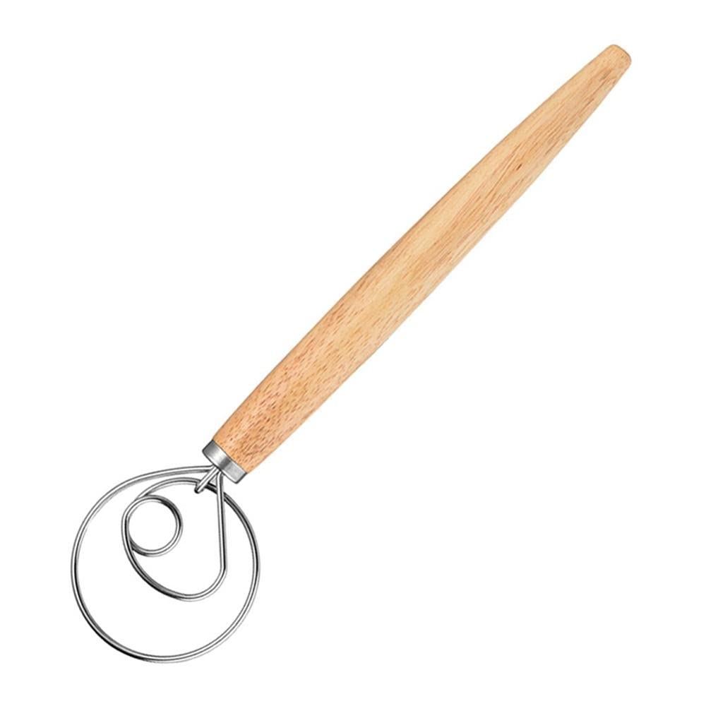 Danish Dough Whisk 13'' Stainless Steel Bread Whisk Bread Making Tools Danish Dough Hook Bread Dough Mixer Hand Bread Dough Whis