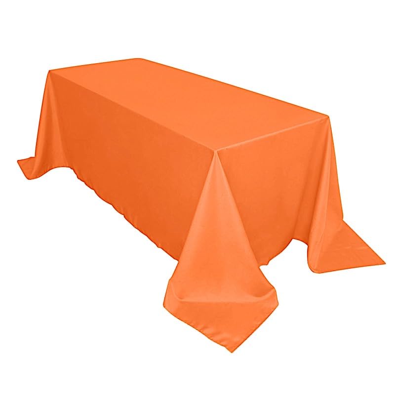Balsacircle 90X132-Inch Orange Rectangle Polyester Tablecloth Table Cover Linens For Wedding Party Events Kitchen Dining