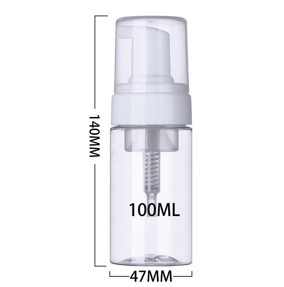 3Pcs 100Ml 3.4Oz Empty Clear Plastic Press Foaming Soap Pump Dispensers Spray Bottle Containers With Atomizer For Soap Foam Loti