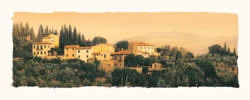 Gango Home Decor Bella Sera I Lovely, Rustic Tuscan Villas; Two 20X8 Poster Prints