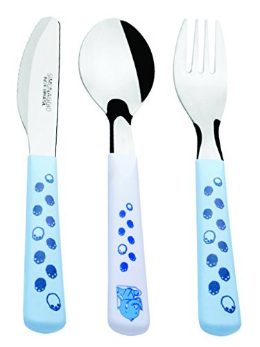 Simonaggio 3 Piece Toddlers Fun Animals Flatware Set, Elephant