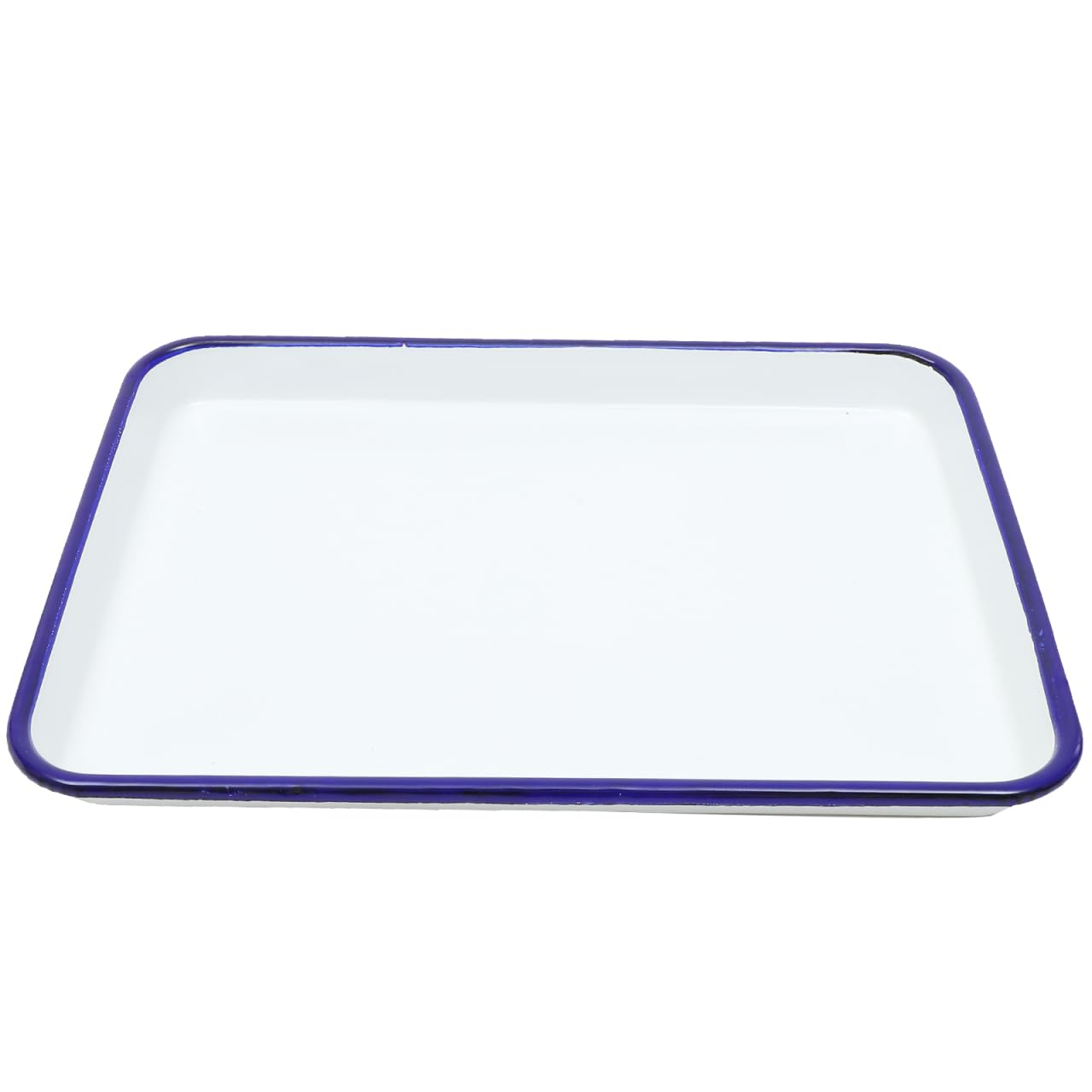 Zerodeko Enamel Bake Pan Rectangular Enamelware Roasting Tray Heat Conduction Baking Tray for Pies Cakes Cookies Vegetables Oven
