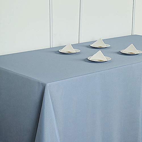 Balsacircle 90X132-Inch Dusty Blue Rectangle Polyester Tablecloth Table Cover Linens For Wedding Party Events Kitchen Dining