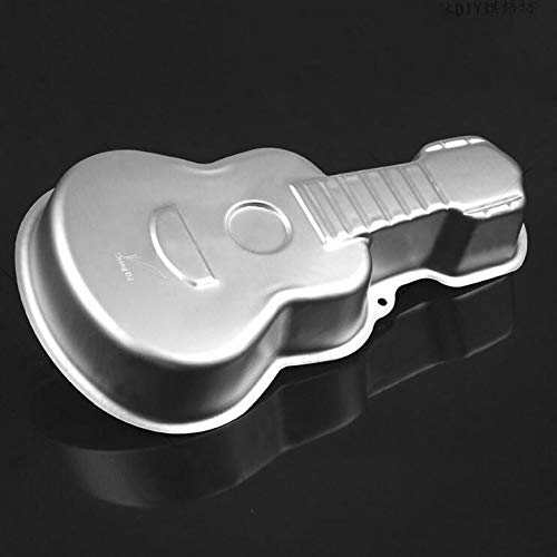 WOTOY 14-Inch Aluminum Alloy Guitar Cake Baking Pan Mold for Creative Baking