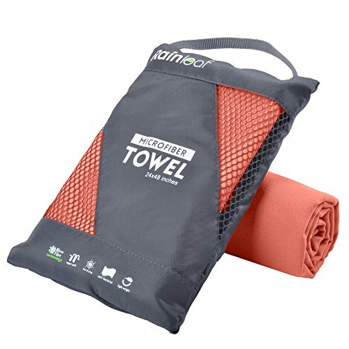 Rainleaf Microfiber Towel,Brick Red,12 X 24 Inches