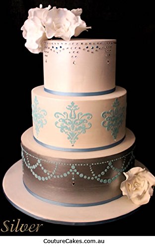 Designer Stencils Pearl Swag Cake Stencil, Beige/Semi-Transparent