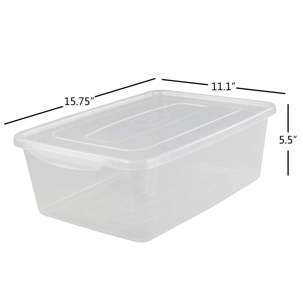 Anbers 16 Quart Clear Latching Storage Containers With Lid, Plastic Storage Box, 2 Packs