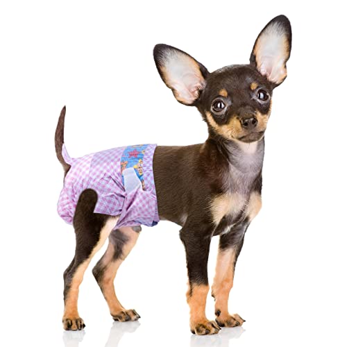 Flying Paws Disposable Female Dog Diapers, Puppy Diapers With Adjustable Elastic Waistline For Female Dog Or Cat In Heat, Incont