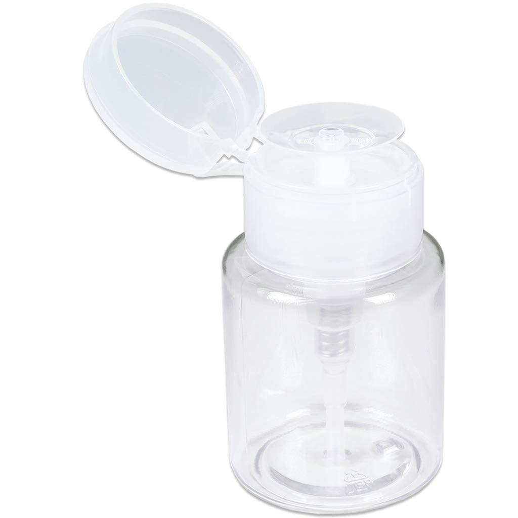 3Oz Push Down Pump Dispenser Flip Top Cap Refillable Empty Bottle - Color: Clear - Lockable Travel Cosmetic Packaging Empty Bott