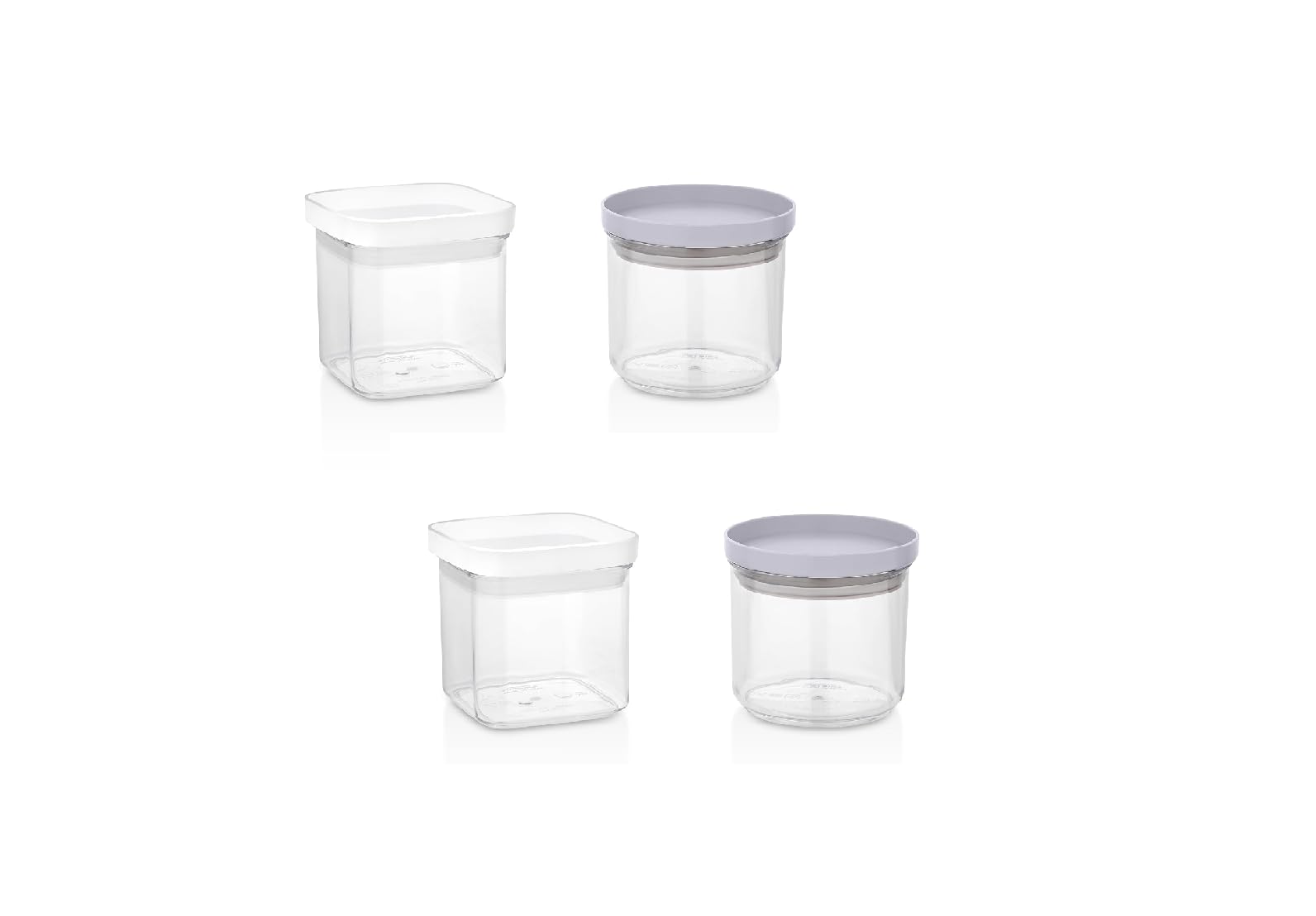 Aristo 201 Airtight Breeza Square Container For Kitchen Storage, Plastic Boxes For Storage, Kitchen Container 500Ml Set Of 4  C