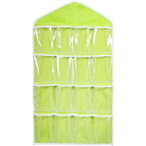 Soniqe Multifunction Clear 16 Pockets Socks, Shoe, Toy, Underwear, Slippers, Jewelry Sorting Storage Bag Door Wall Hanging Close