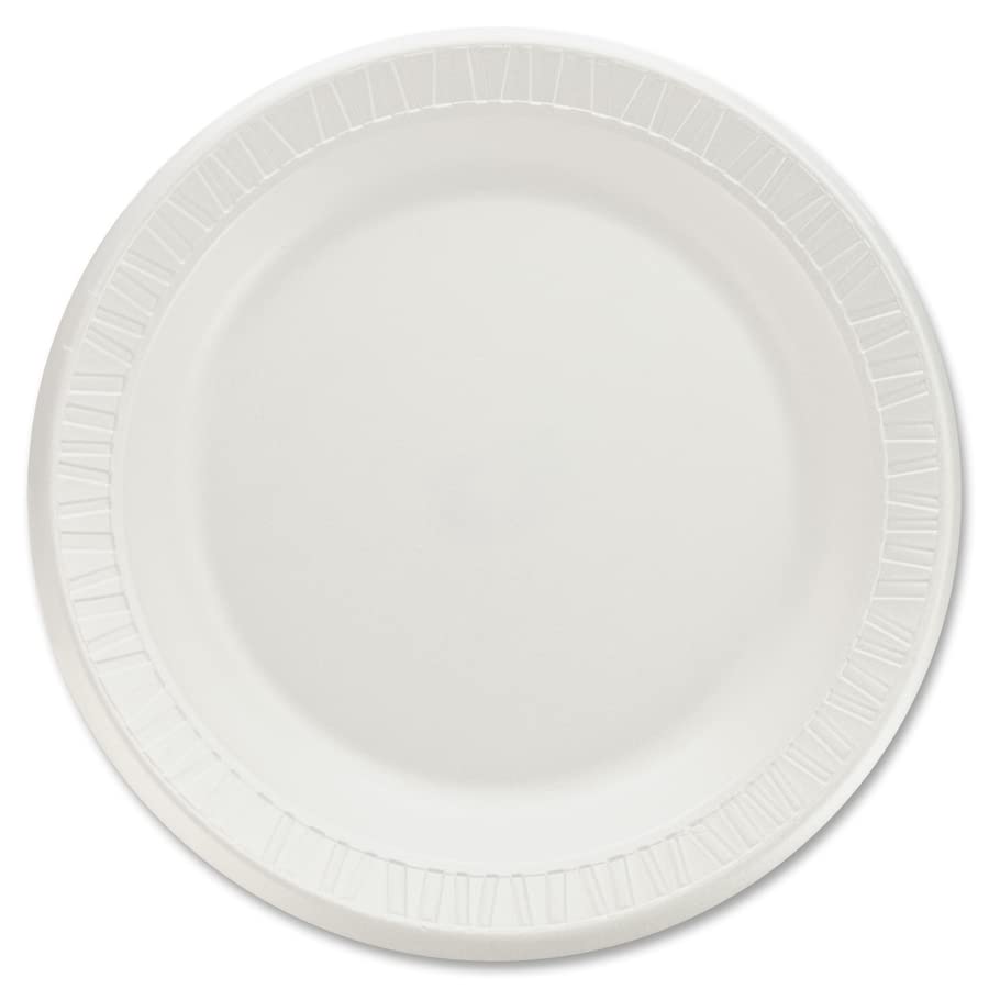 Quiet Classic Laminated Foam Dinnerware Plate, 9'' Dia, White, 125/Pack