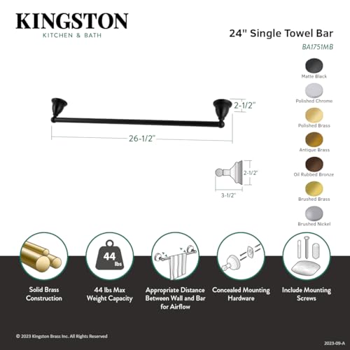 Kingston Brass BA1751PB Heritage 24'' Towel Bar  Polished Brass