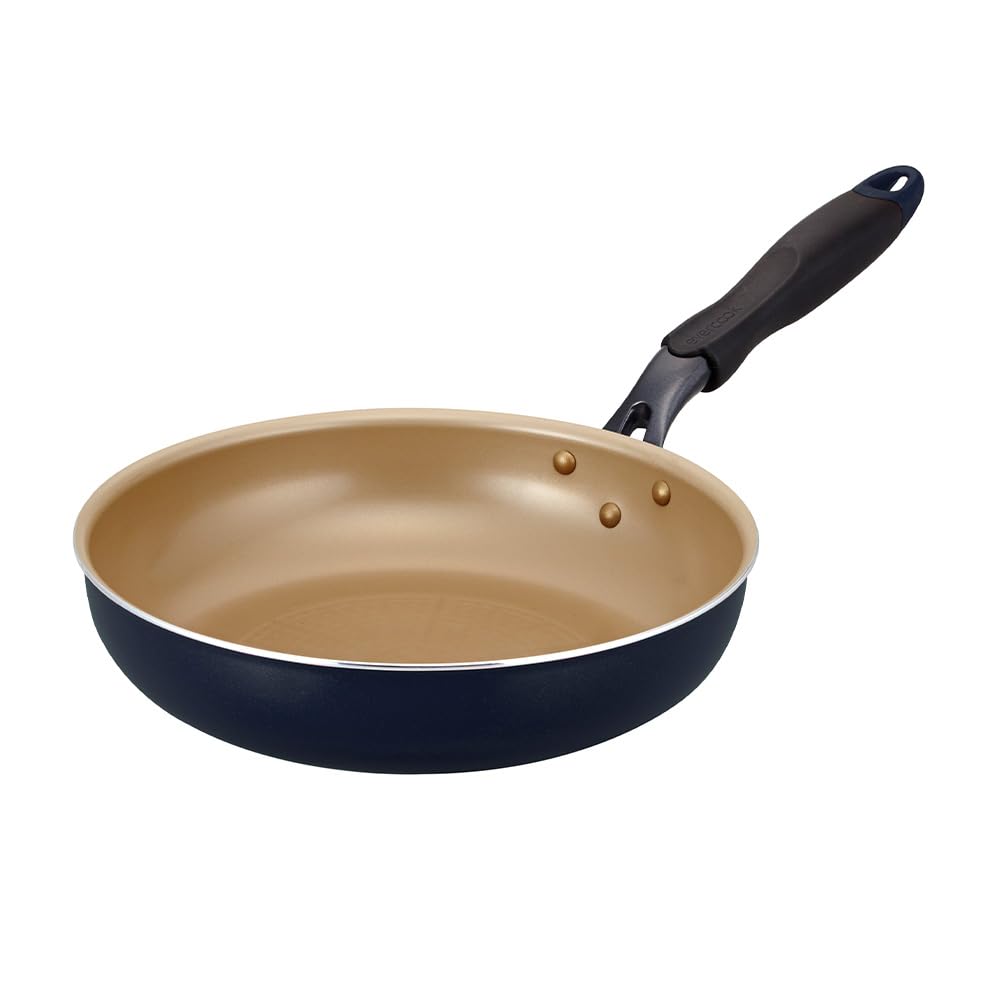 Evercook Frying Pan, 10.2 inches (26 cm), Compatible with All Heat Sources (IH Compatible), NonStick Frying Pan, PFOA Free, Nav