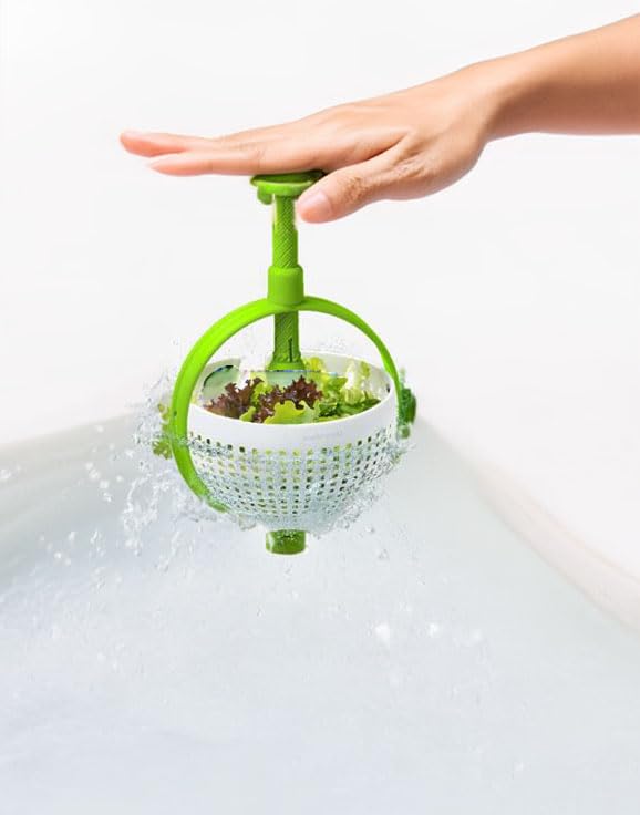 Banu Salad Spinner, Multi-Use Kitchen Collapsible Spinning Colander With Handle, Strainer, Washer Dryer Drainer Compact Storage,