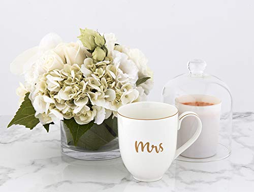 Mrs Coffee Mug Tea Cup, Bride Cup, Future Mrs Gifts, Fiance Gifts for Women, Engaged Mug, Bride to be, White (13.5 oz)