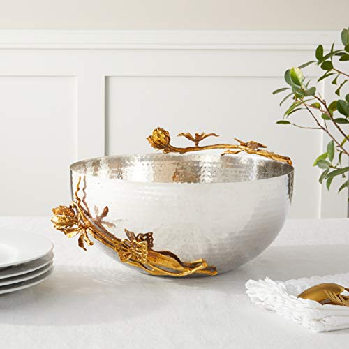 Elegance Butterfly Centerpiece Serving Bowl, 11.5''X5.25'', Silver/Gold