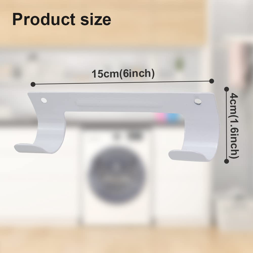 EXCLEN Ironing Board Hanger Wall Mount Organizer Rack, White, Model E129, Durable Iron Construction for Laundry Rooms