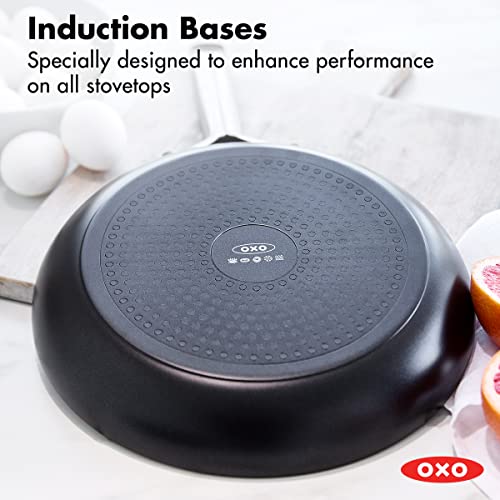 OXO 10" Frying Pan Skillet, Black Ceramic Nonstick, PFAS-Free, Induction Suitable, Stainless Steel Handle, Model CC006948-001