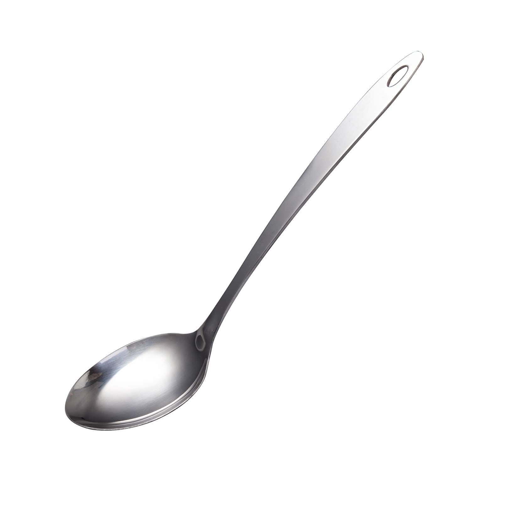 Imeea Large Cooking Spoon Stainless Steel Basting Spoon For Cooking Serving Spoon, 12.8-Inch