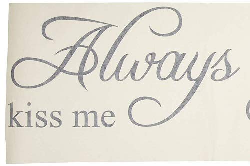 Always Kiss Me Goodnight Quote Decal Removable Art Wall Sticker Home Bedroom Nursery D?cor #1284 (30'' Wide x 13'' high  Matte Black)