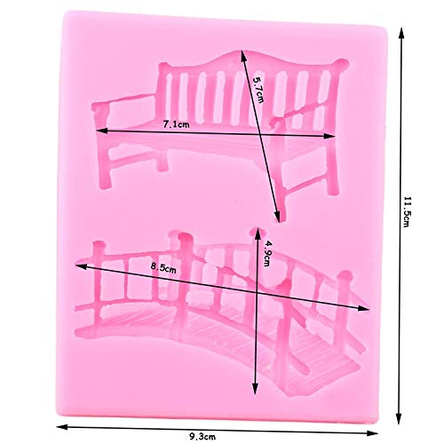 1Pc 3D Craft Bench Bridge Silicone Mold For Diy Gum Paste Candy Desserts Soap Mould Chocolate Pudding Jelly Shots Crystal Cupcak
