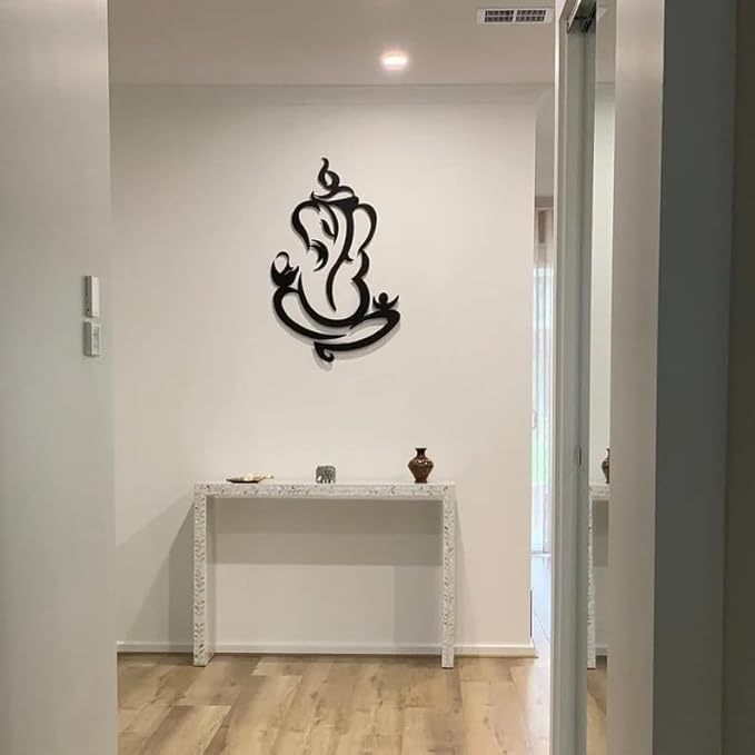 BLIND SHOP Lord Ganesha Metal Wall Art - Finish Wall Hanging for Living Room & Home Decor - Modern Art for Bedroom, Office
