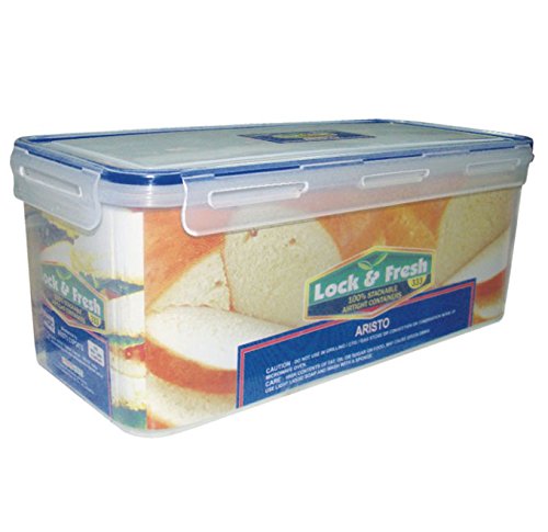 Aristo Houseware No 333 1Piece Plastic Air Tight Lock And Fresh Dry Food Storage Container, 3800Ml (Clear) (Vr10903)