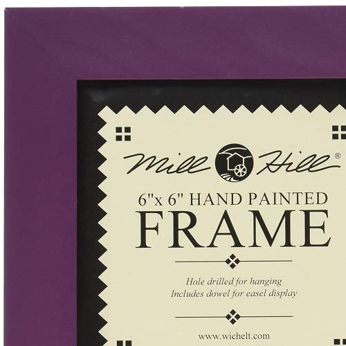 Mill Hill Wooden Frame, 6 By 6-Inch, Matte Purple