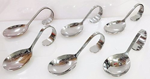Sunrise 6 Pack Appetizer/Canape Serving Spoons (Oval)