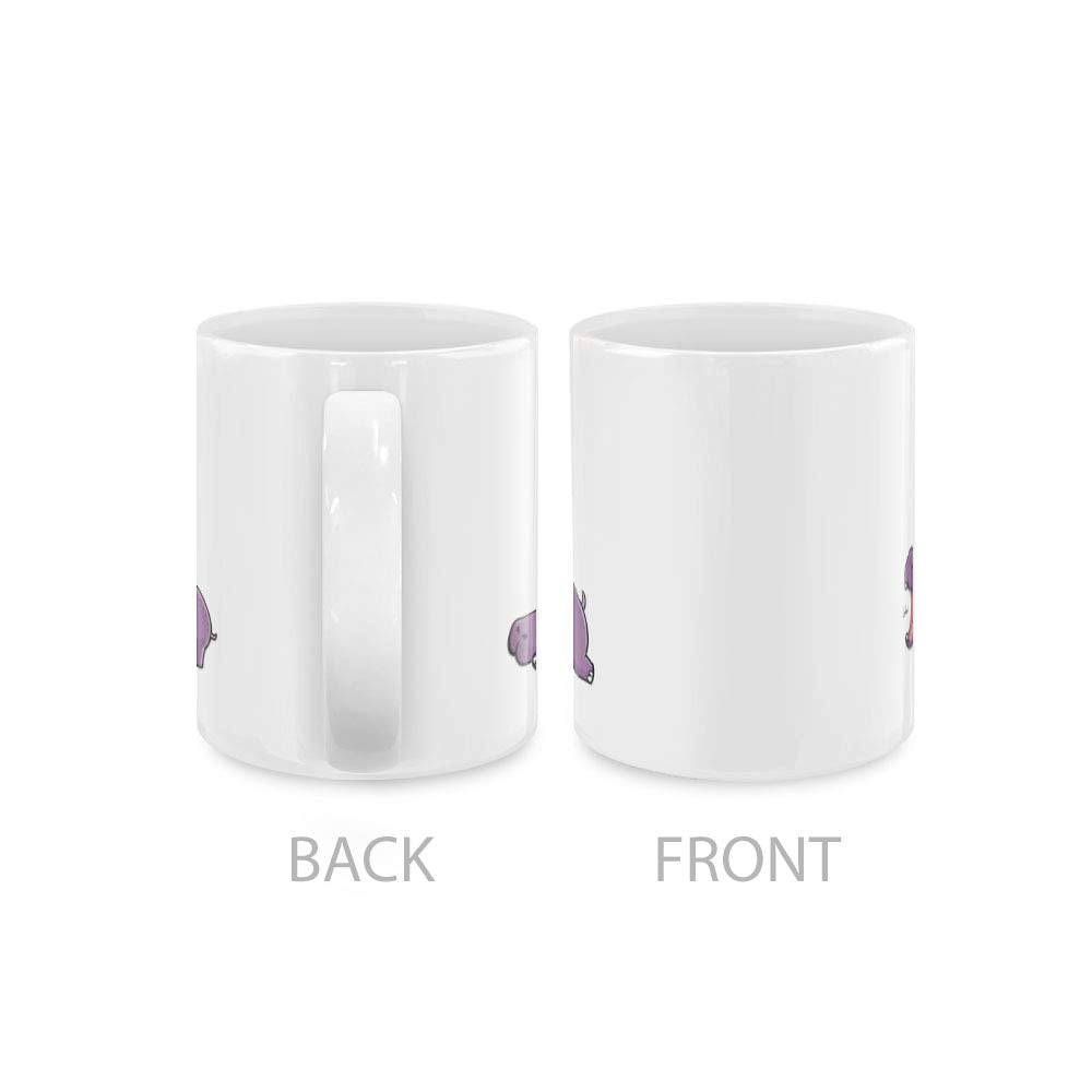 MUGBREW Cartoon Animal Drawing Mugs, Purple Hippo Ceramic Coffee Mug Tea Cup, 11 OZ