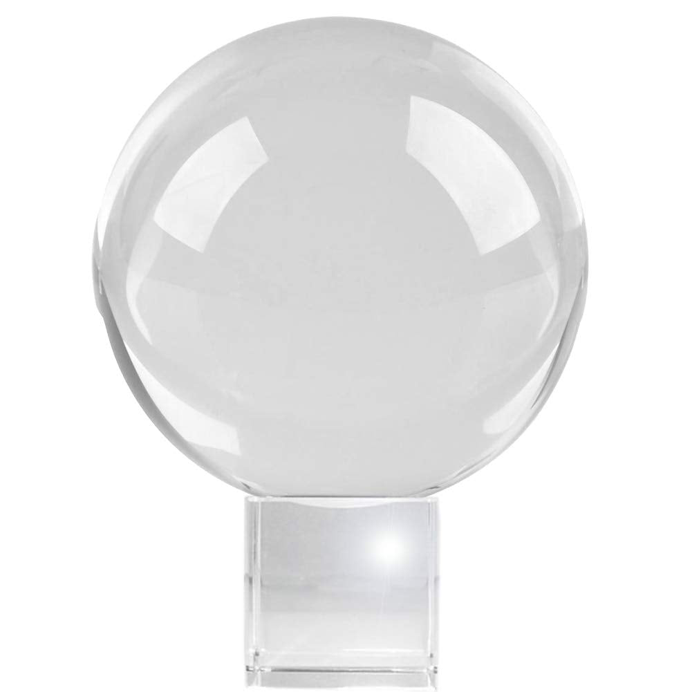 Amlong Crystal Meditation K9 Crystal Ball 3.25 inch (80mm) Diameter for Photography, Lensball, Decorative Ball with Free Crystal