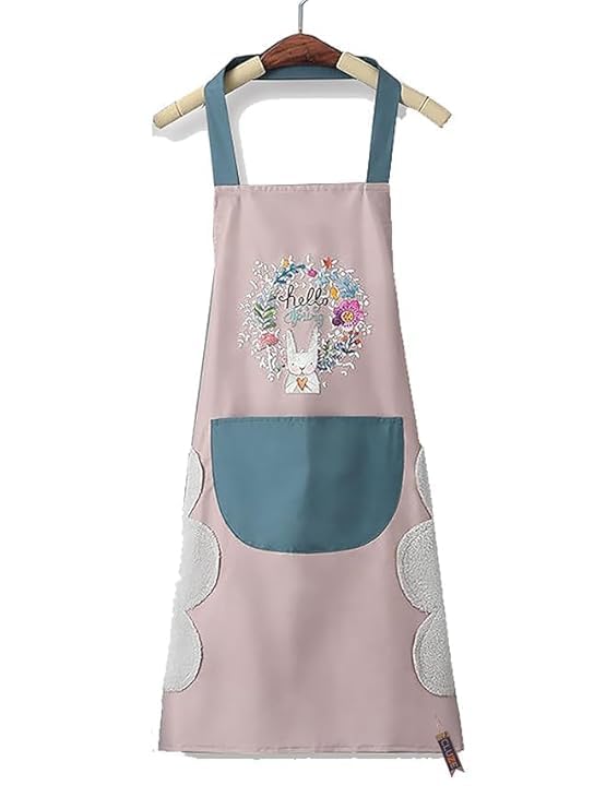 Triodhrishnit Waterproof Kitchen Apron For Women With Front Pocket & Handwiping Towel  Oilresistant Cooking Apron For Baking,
