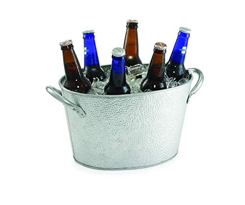 Tablecraft Galvanized Collection Oval Beverage Tub, 15 X 8.6 X 7.4-Inch