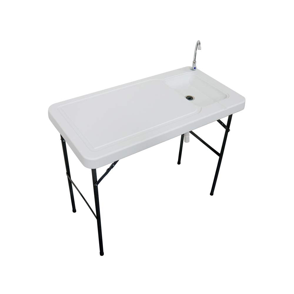 Strombergs Outdoor Folding Fish and Game Cleaning Table with Sink| Portable & Durable, Upgraded Drainage Hose, Stainless Steel 