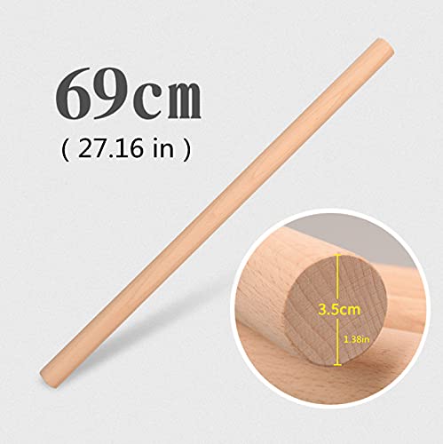 Xbldmjy Long Rolling Pin,Rolling Pins For Baking,Dough Roller ,Making Dumpling, Tortilla ,Bread,Baklava, Pizza?(27.16  1.38Inch/